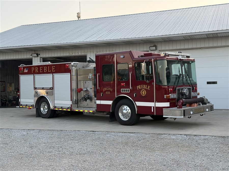 Engine 408, a 2023 Alexis/HME rescue engine